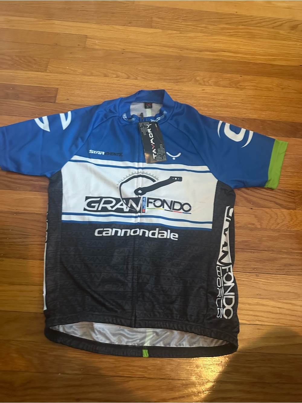 Men's Blue/Black Gran Fondo Short Sleeve Cycling Jersey